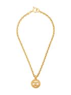 Chanel Vintage Cutout Logo Necklace - Gold