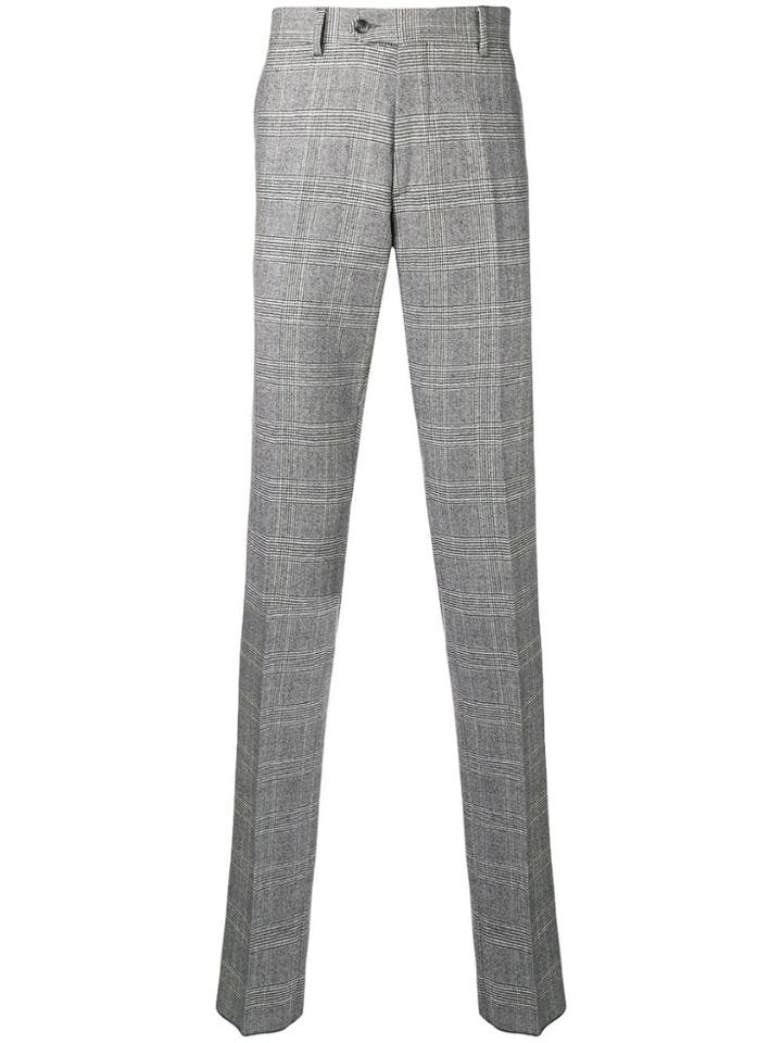 Paura Check Print Trousers - Grey