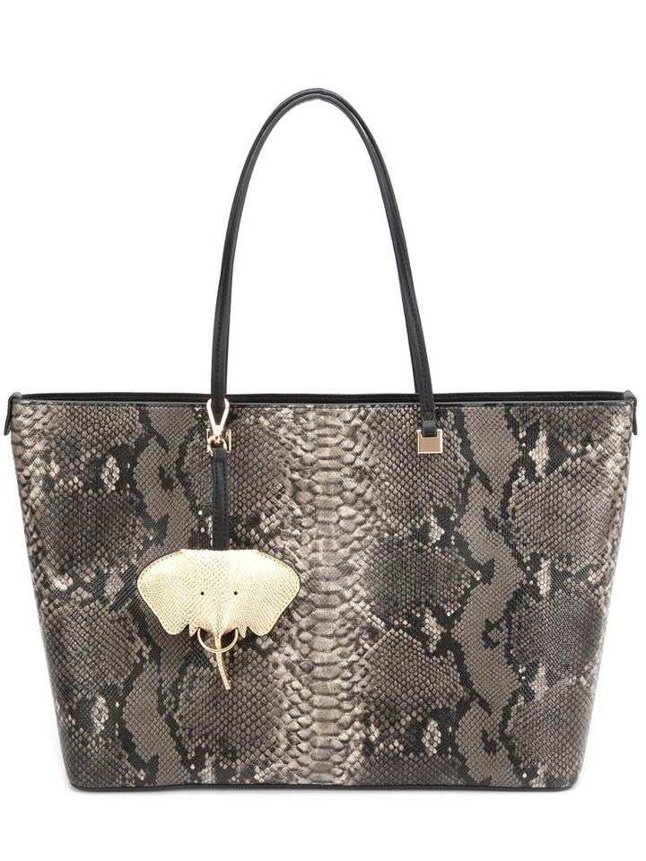 Christian Siriano Snakeskin Tote, Women's, Nude/neutrals, Pvc
