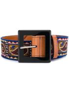 Etro Embroidered Square Buckle Belt - Blue