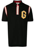 Gucci Embroidered Logo Polo Shirt - Black