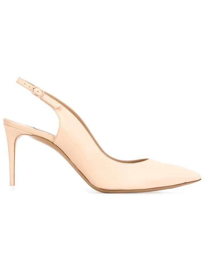 Casadei Sling Back Pumps, Women's, Size: 40, Nude/neutrals, Leather