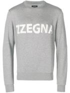 Z Zegna Embroidered Logo Sweatshirt - Grey