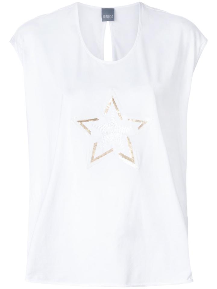 Lorena Antoniazzi Star Embroidered Blouse - White
