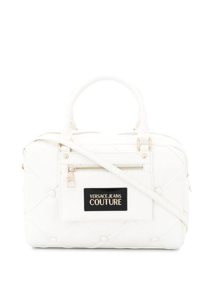 Versace Jeans Couture Logo Plaque Tote Bag - White