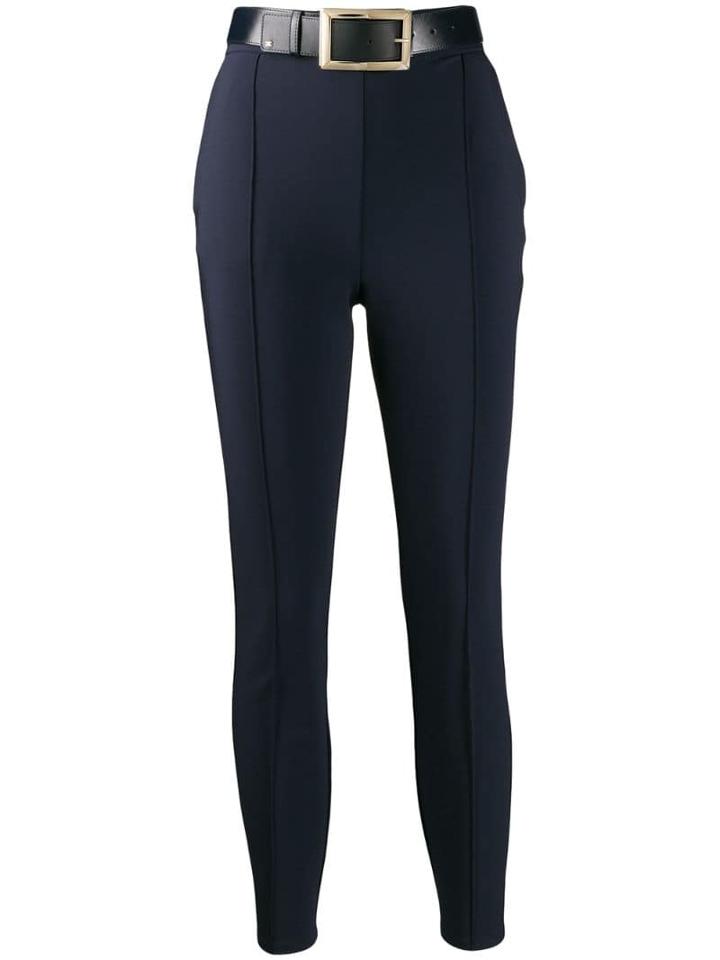 Elisabetta Franchi Cropped Skinny-fit Trousers - Blue