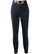 Elisabetta Franchi Cropped Skinny-fit Trousers - Blue