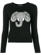 Alberta Ferretti Knitted Elephant Motif Jumper - Black