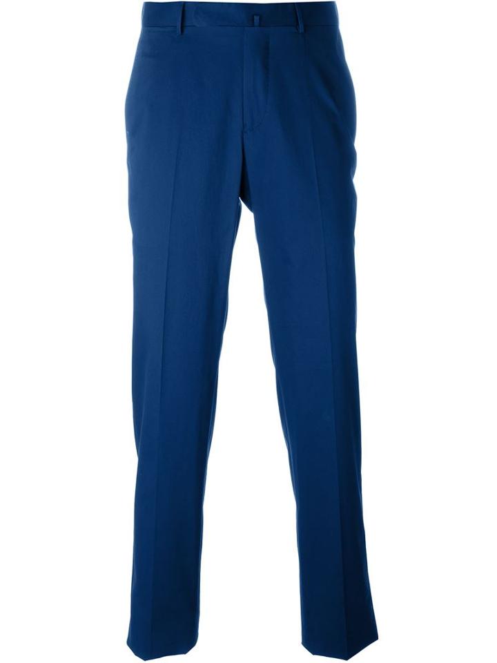 Ermenegildo Zegna Tailored Trousers, Men's, Size: 50, Blue, Cotton