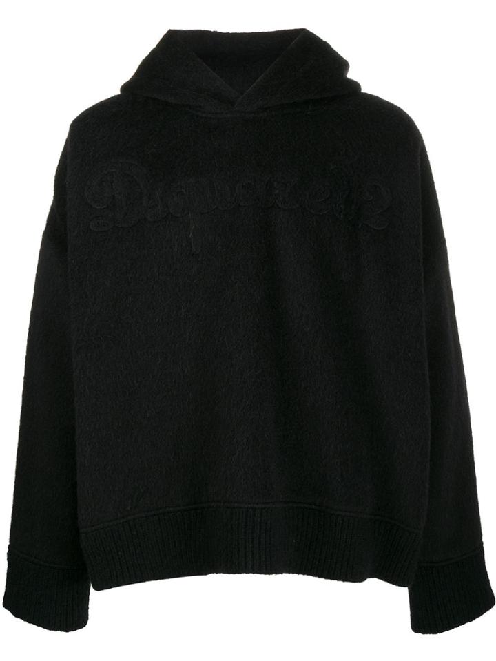 Dsquared2 Textured Logo Hoodie - Black