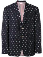 Thom Browne - Anchor Print Blazer - Men - Cupro/mohair/wool - 4, Blue, Cupro/mohair/wool