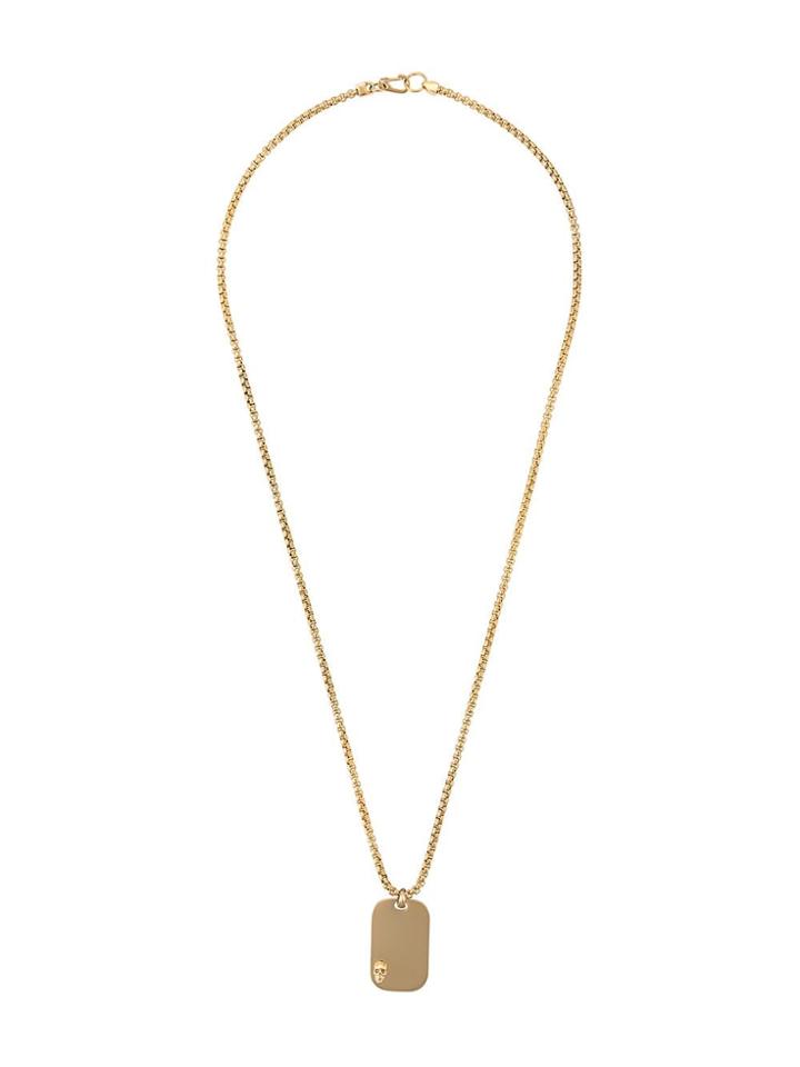Northskull Skull Tag Necklace - Gold