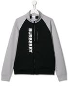Burberry Kids Logo Print Zipped Sweatshirt - Black