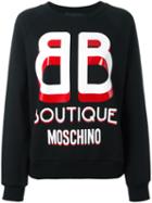 Boutique Moschino Logo Print Sweatshirt, Women's, Size: 40, Black, Cotton