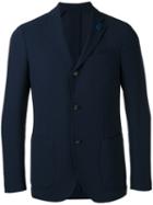 Lardini Patch Pockets Blazer, Men's, Size: 48, Blue, Wool/viscose/cupro