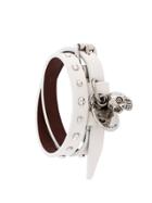 Alexander Mcqueen Studded Double Wrap Bracelet - White