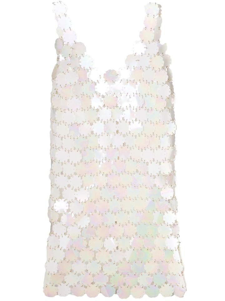 Paco Rabanne Blossom Mini Dress - White