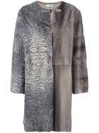 Manzoni 24 Patchwork Fur Coat - Grey
