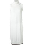 Loveless - Sleeveless Knitted Midi Dress - Women - Cotton/acrylic - 34, Women's, White, Cotton/acrylic