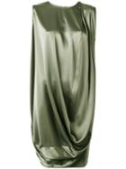 Gianluca Capannolo - Draped Dress - Women - Polyester/triacetate - 46, Green, Polyester/triacetate