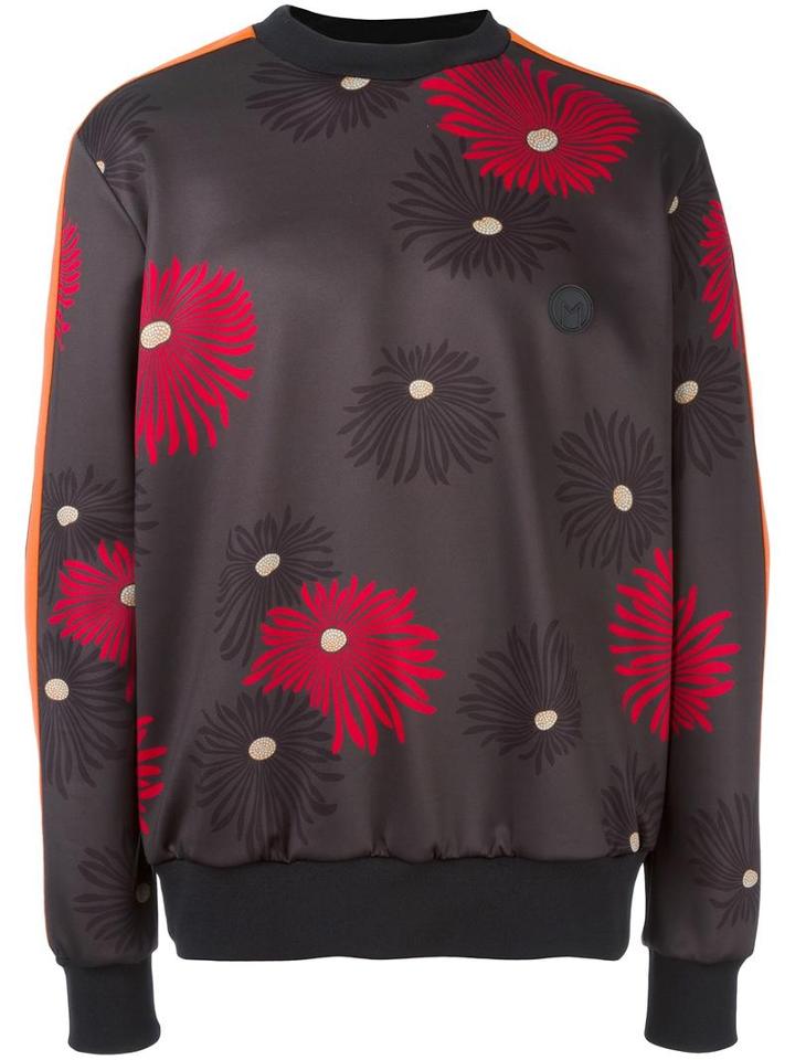 Msgm Floral Print Sweatshirt, Men's, Size: 52, Green, Polyester/spandex/elastane