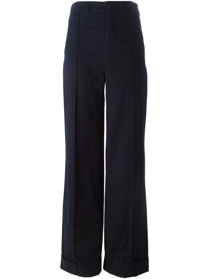 Société Anonyme Wide Leg Trousers, Women's, Size: 42, Blue, Cotton