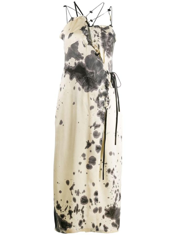 Ottolinger Paint Splatter Wrap Dress - Neutrals