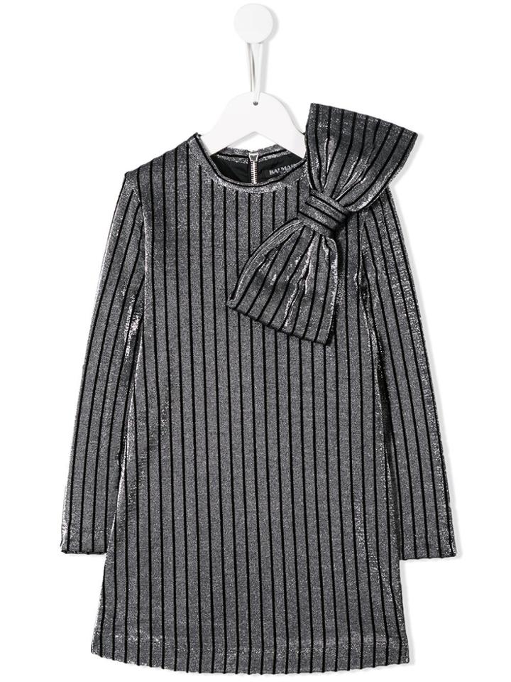 Balmain Kids Bow Shift Dress - Grey
