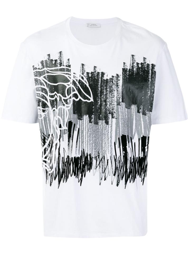 Versace Collection Brushstroke Medusa T-shirt - White