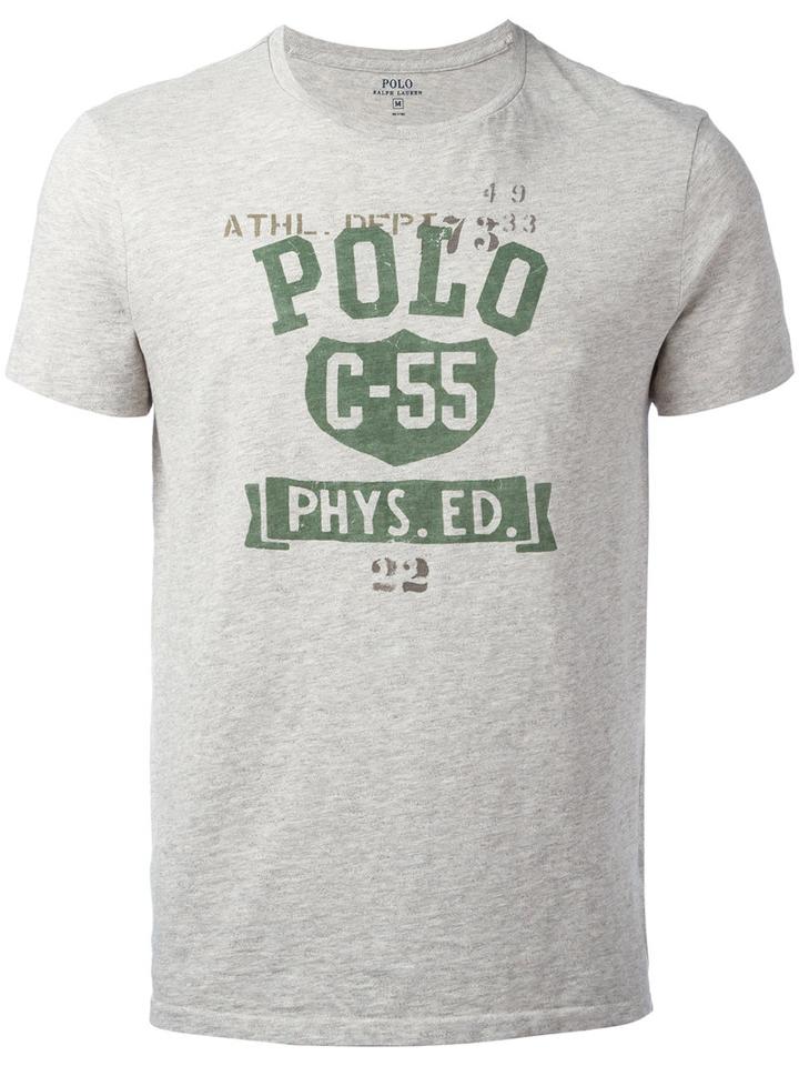 Polo Ralph Lauren Logo Patch T-shirt, Men's, Size: Medium, Grey, Cotton