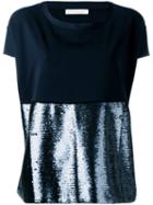 Stefano Mortari - Sequin Panel Top - Women - Polyamide/polyester/spandex/elastane/viscose - 42, Blue, Polyamide/polyester/spandex/elastane/viscose