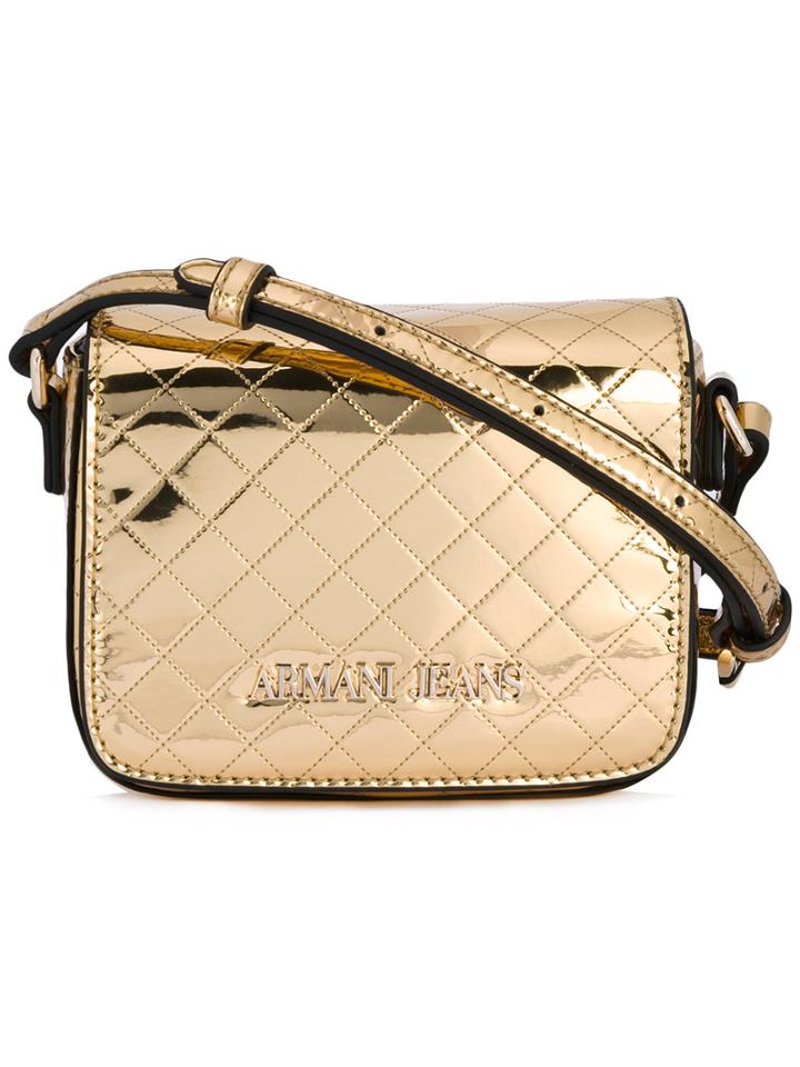 Armani Jeans - Small Quilted Logo Bag - Women - Polyurethane - One Size, Grey, Polyurethane