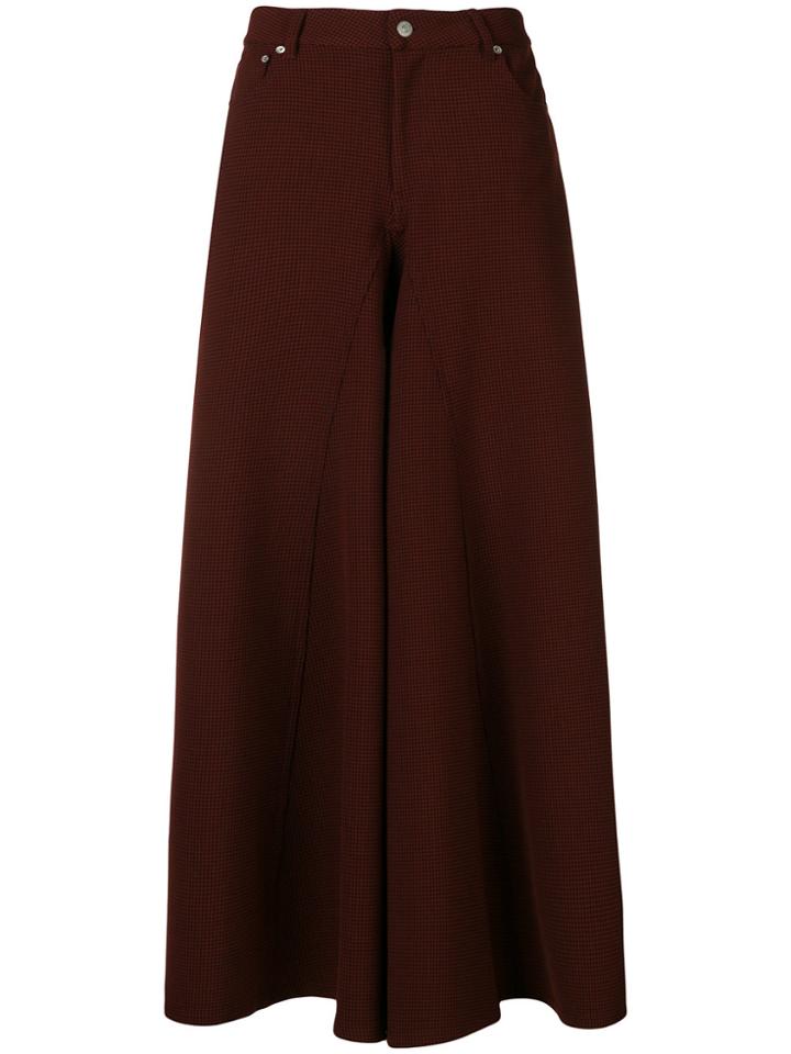 Mm6 Maison Margiela Checked Palazzo Pants - Brown