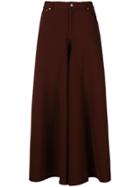 Mm6 Maison Margiela Checked Palazzo Pants - Brown