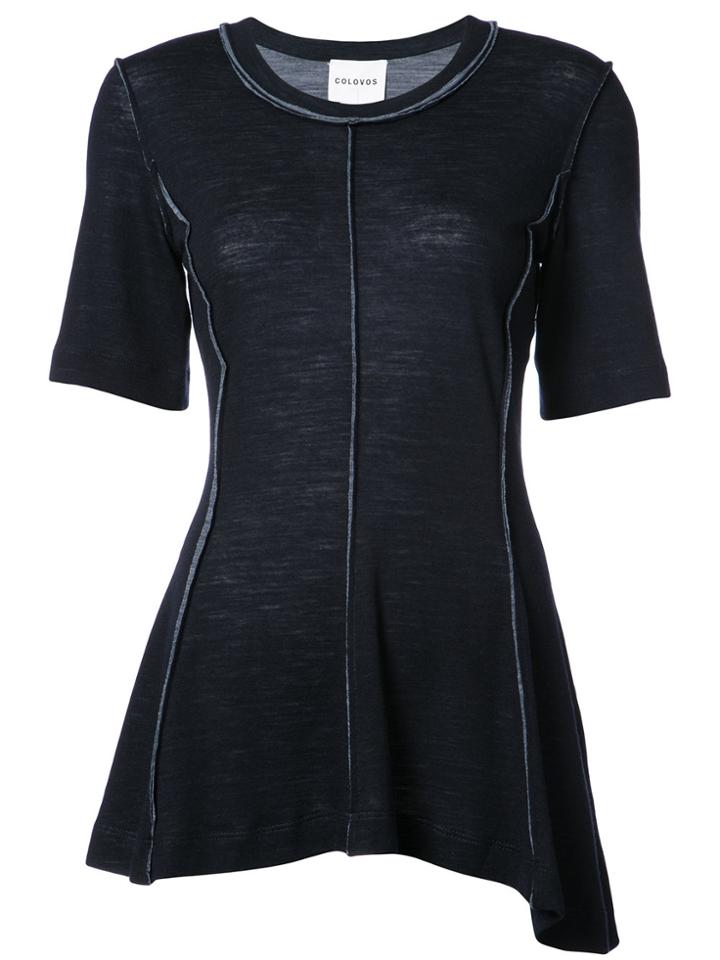 Colovos Textured Seam Top - Blue