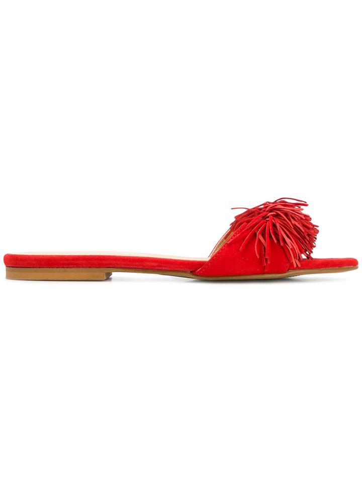 Rebecca Minkoff Fringed Sandals - Red