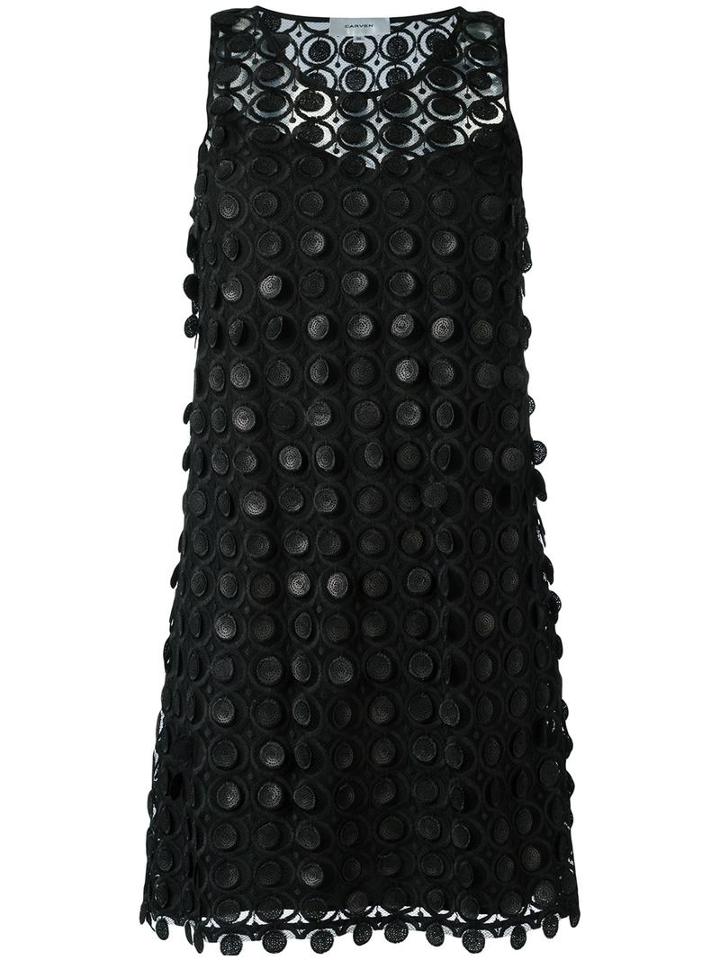 Carven Embroidered Lace Dress, Women's, Size: 38, Black, Silk/acetate/polyester