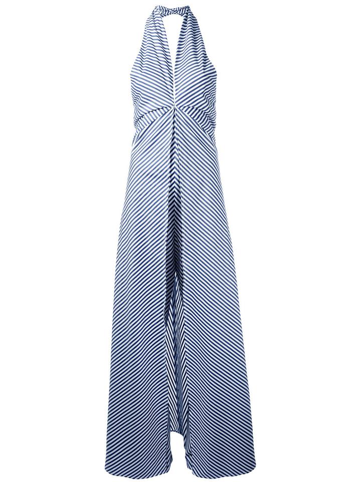 Federica Tosi - Striped Poplin Jumpsuit - Women - Cotton - S, Women's, Blue, Cotton