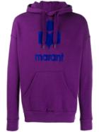 Isabel Marant Miley Logo Print Hooded Sweater - Purple
