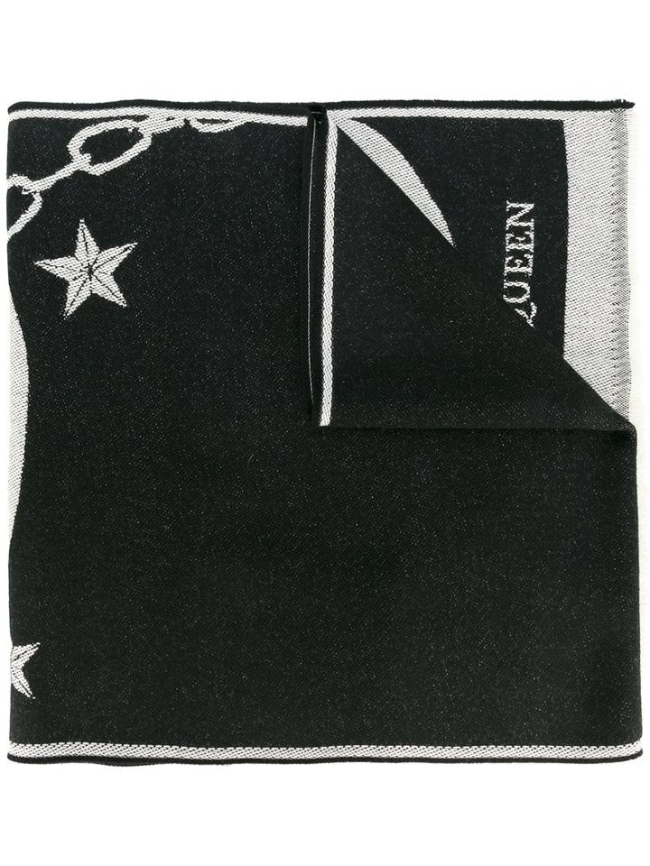 Alexander Mcqueen - Skull Print Scarf - Men - Wool - One Size, Black, Wool