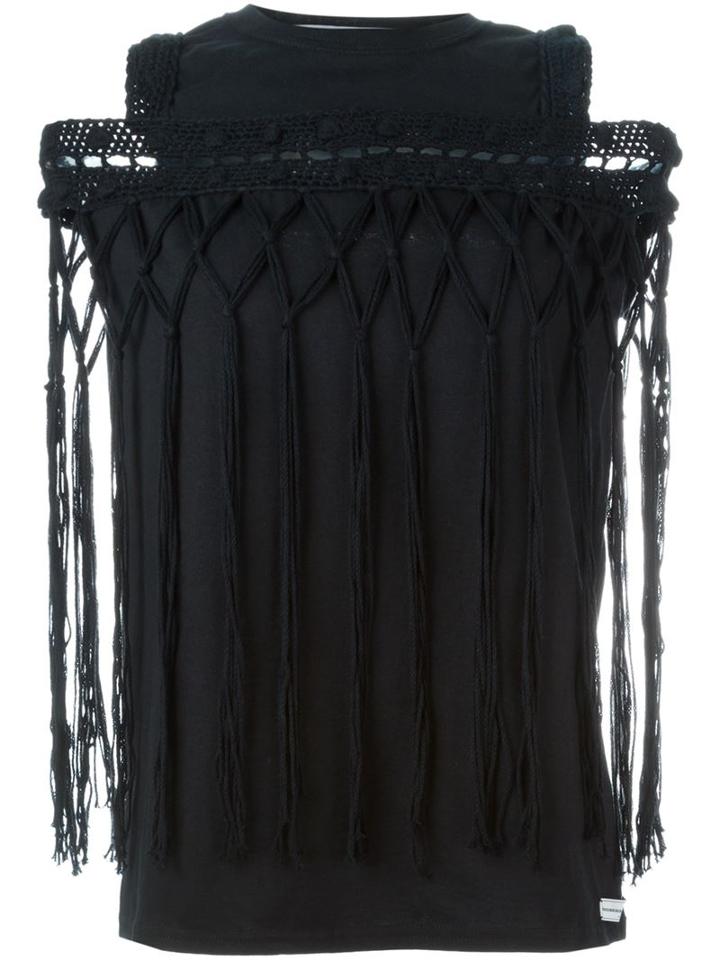 Michaela Buerger Fringed Crochet Top