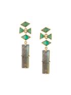 Geometric Earrings, Women's, Green, Nak Armstrong