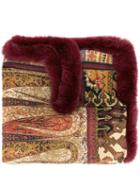 Etro Fur-trimmed Scarf - Red