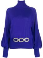 Antonio Berardi Embellished Balloon Sleeve Jumper - Blue