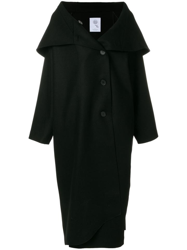 Boule De Neige Oversized Turned Collar Coat - Black