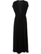 Jay Ahr Plunging Neck Evening Dress, Women's, Size: 38, Black, Viscose/silk/spandex/elastane