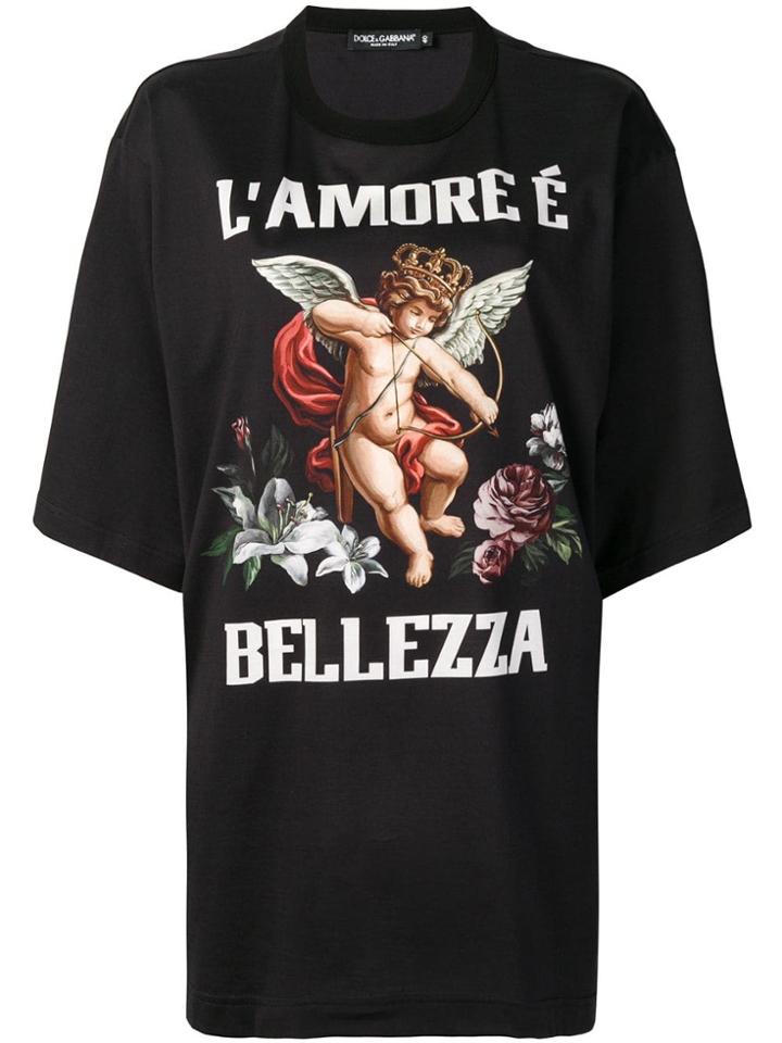 Dolce & Gabbana 'l' Amore É Bellezza' Print T-shirt - Black