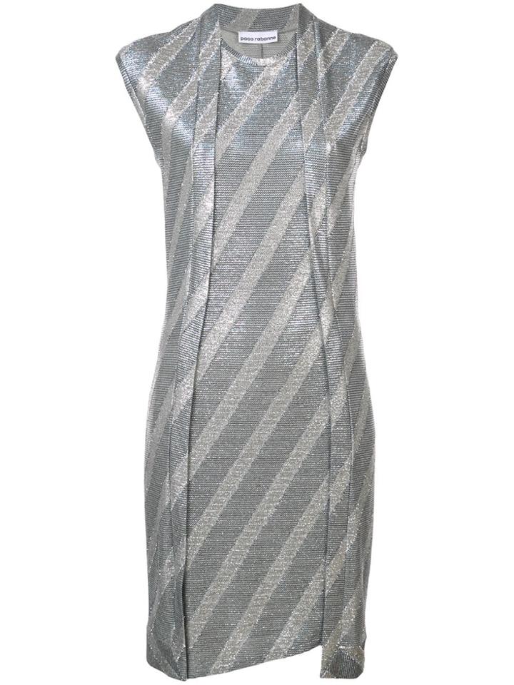 Paco Rabanne Sleeveless Shift Dress - Silver