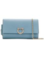 Salvatore Ferragamo Logo Plaque Clutch - Blue