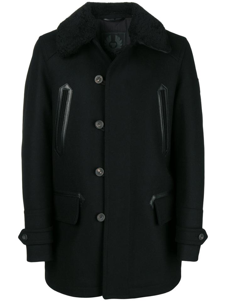 Belstaff Classic Button Up Coat - Black